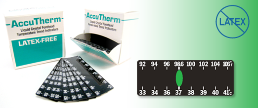 ACCUTHERM latex free forehead temp indicators